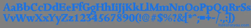 フォントJessicaantiqueXboldRegular – 灰色の背景に青い文字