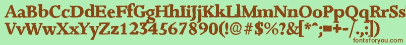 JessicaantiqueXboldRegular Font – Brown Fonts on Green Background