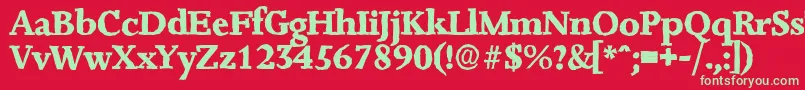 フォントJessicaantiqueXboldRegular – 赤い背景に緑の文字