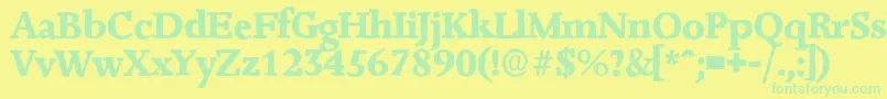 JessicaantiqueXboldRegular Font – Green Fonts on Yellow Background