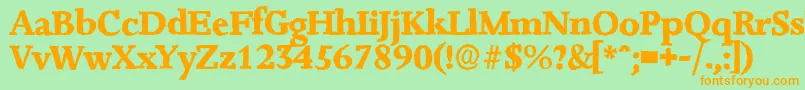 JessicaantiqueXboldRegular Font – Orange Fonts on Green Background