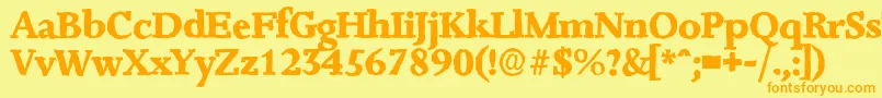 JessicaantiqueXboldRegular Font – Orange Fonts on Yellow Background