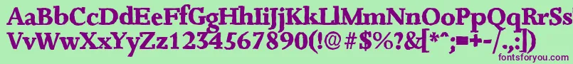 JessicaantiqueXboldRegular-fontti – violetit fontit vihreällä taustalla