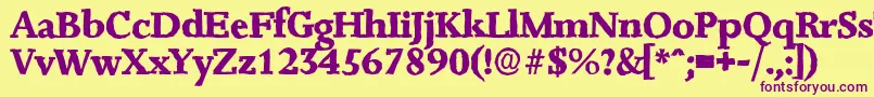 JessicaantiqueXboldRegular Font – Purple Fonts on Yellow Background