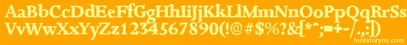 JessicaantiqueXboldRegular Font – Yellow Fonts on Orange Background