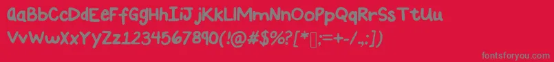 フォントYouarejustmytype – 赤い背景に灰色の文字