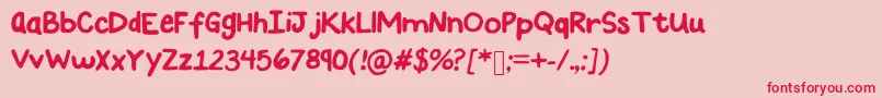 Youarejustmytype Font – Red Fonts on Pink Background