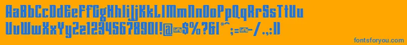 フォントLenteroos – オレンジの背景に青い文字