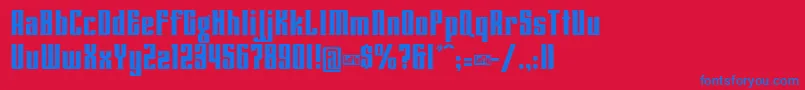 Lenteroos Font – Blue Fonts on Red Background