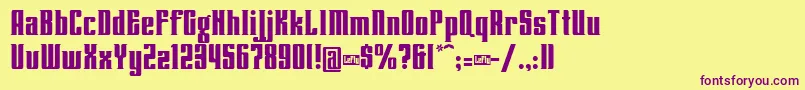 Lenteroos Font – Purple Fonts on Yellow Background