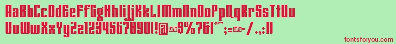 Lenteroos Font – Red Fonts on Green Background