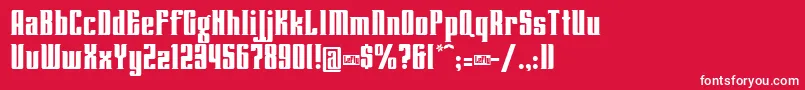 フォントLenteroos – 赤い背景に白い文字