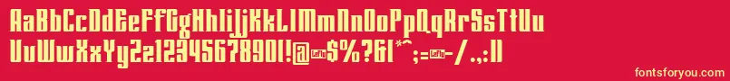 Lenteroos Font – Yellow Fonts on Red Background