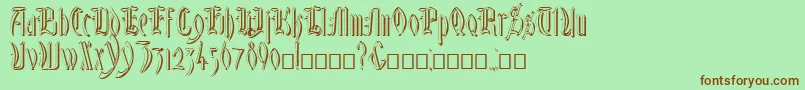 GlastonburyShadow Font – Brown Fonts on Green Background