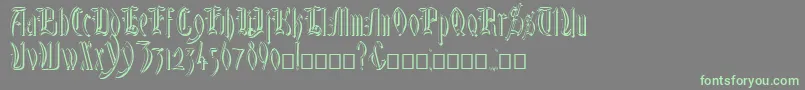 Weitere Informationen zur GlastonburyShadow-Schriftart GlastonburyShadow-Schriftart – Grüne Schriften auf grauem Hintergrund