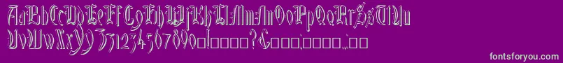 GlastonburyShadow Font – Green Fonts on Purple Background