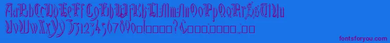 GlastonburyShadow-fontti – violetit fontit sinisellä taustalla