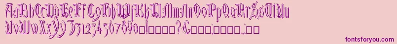 GlastonburyShadow Font – Purple Fonts on Pink Background