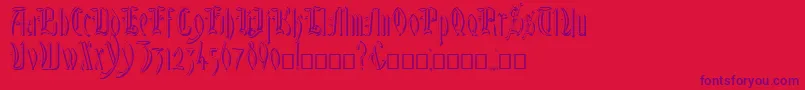 GlastonburyShadow Font – Purple Fonts on Red Background