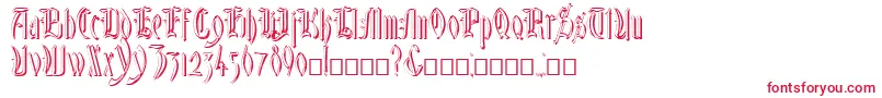 GlastonburyShadow Font – Red Fonts on White Background