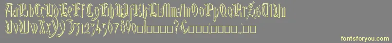 GlastonburyShadow Font – Yellow Fonts on Gray Background