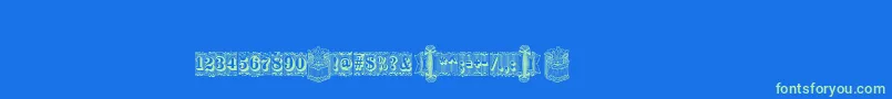 Silverlanddecoc-Schriftart – Grüne Schriften auf blauem Hintergrund