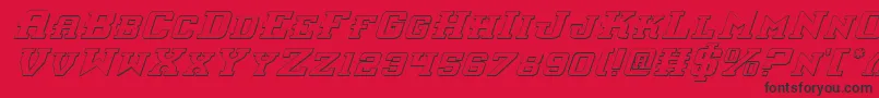 InterceptorShadowItalic Font – Black Fonts on Red Background