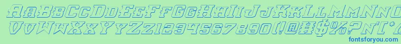 InterceptorShadowItalic Font – Blue Fonts on Green Background