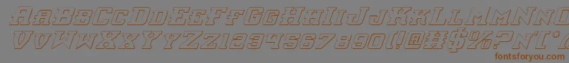 InterceptorShadowItalic-Schriftart – Braune Schriften auf grauem Hintergrund