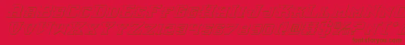 Więcej informacji o czcionce InterceptorShadowItalic Czcionka InterceptorShadowItalic – brązowe czcionki na czerwonym tle