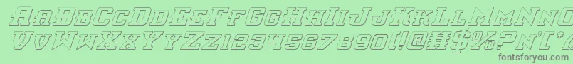 InterceptorShadowItalic Font – Gray Fonts on Green Background