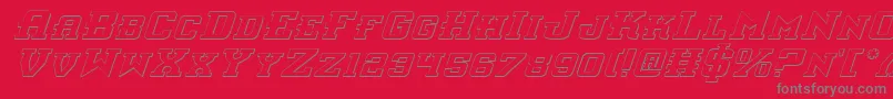 InterceptorShadowItalic Font – Gray Fonts on Red Background