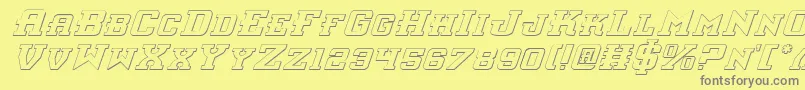 InterceptorShadowItalic Font – Gray Fonts on Yellow Background