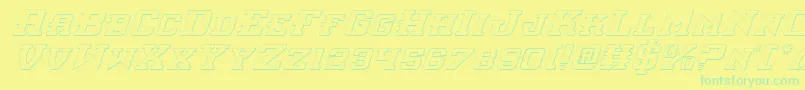 Шрифт InterceptorShadowItalic – зелёные шрифты на жёлтом фоне