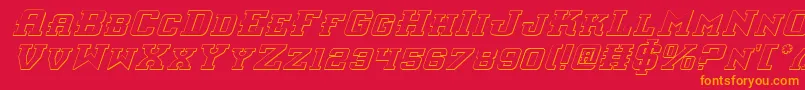 InterceptorShadowItalic Font – Orange Fonts on Red Background
