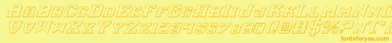 InterceptorShadowItalic Font – Orange Fonts on Yellow Background