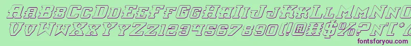 InterceptorShadowItalic Font – Purple Fonts on Green Background