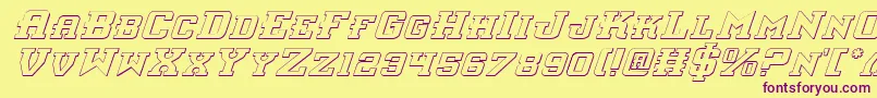 InterceptorShadowItalic Font – Purple Fonts on Yellow Background