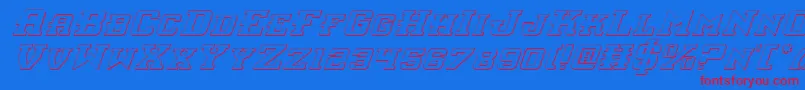 InterceptorShadowItalic Font – Red Fonts on Blue Background