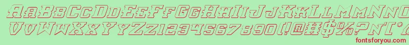 InterceptorShadowItalic Font – Red Fonts on Green Background