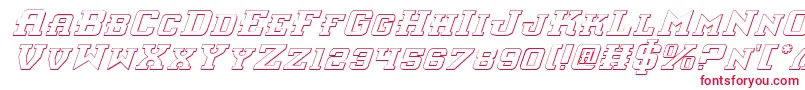 InterceptorShadowItalic-fontti – punaiset fontit valkoisella taustalla