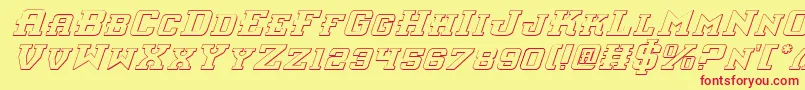 InterceptorShadowItalic Font – Red Fonts on Yellow Background