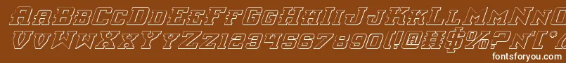 Шрифт InterceptorShadowItalic – белые шрифты на коричневом фоне