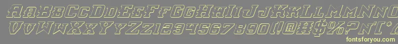 InterceptorShadowItalic-fontti – keltaiset fontit harmaalla taustalla