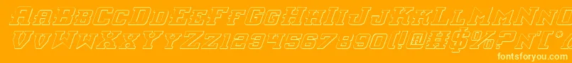 Шрифт InterceptorShadowItalic – жёлтые шрифты на оранжевом фоне
