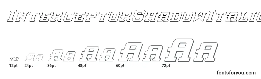 InterceptorShadowItalic Font Sizes
