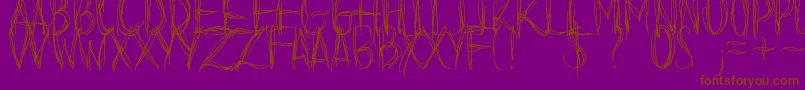 BeforeIFallDemo-Schriftart – Braune Schriften auf violettem Hintergrund