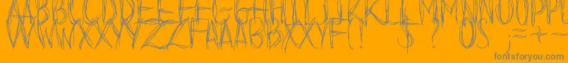 BeforeIFallDemo-Schriftart – Graue Schriften auf orangefarbenem Hintergrund