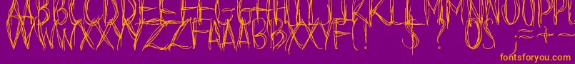 BeforeIFallDemo Font – Orange Fonts on Purple Background