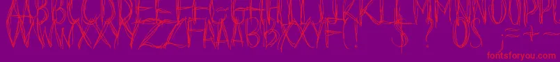 BeforeIFallDemo-Schriftart – Rote Schriften auf violettem Hintergrund